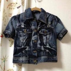 売り切りセール＊美品  ダメージ加工  半袖 Ｇジャンのサムネイル