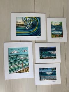 Heather Brown ヘザー・ブラウンの作品5点セット サーフアート Heather Brown ヘザー・ブラウンの作品5点セット サーフアート