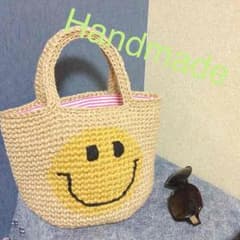 値下げ中 ニコちゃん 麻ひも バッグ 麻紐のサムネイル