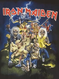 IRON MAIDEN 빈티지 T 셔츠 밴드 T 자물쇠 90s