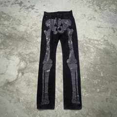 mnml デニム スリムフィット スケルトン ラインストーン drip 28 黒 mnml デニム スリムフィット スケルトン ラインストーン drip 28 黒