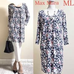 マックスマーラ Max Mara 蝶 花柄 チュニック ワンピース ML 紺 - メルカリ