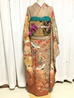振袖 正絹 成人式 着物 アンティーク 古典柄 結婚式のサムネイル