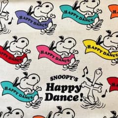スヌーピー　生成り　はぎれ　生地　SNOOPYのサムネイル