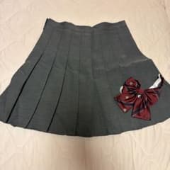 プリーツスカート リボンセット グレーのサムネイル