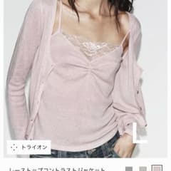 ZARA レーストップコントラストジャケット Lサイズ ピンク - メルカリ