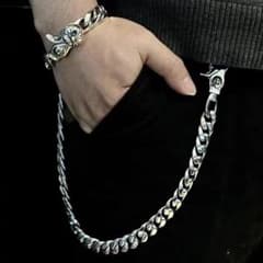 シルバー925 クロスモチーフ ダブルクリップ ウォレットチェーン