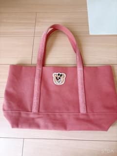 フェイラーオールドテディガール ワッペントートバッグ（LL）ピンク