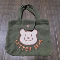 LITTER BEAR クマさん トートバッグ カーキのサムネイル
