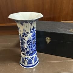ロイヤル　デルフト焼き　フラワーベース 花瓶 陶器　華道具 インテリア 西洋磁器のサムネイル