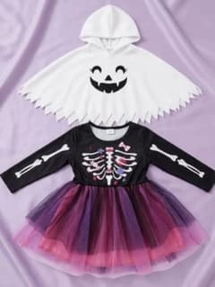 ハロウィン キッズ コスプレ 2点セット (ドレス＆ポンチョ) 2-3歳用のサムネイル