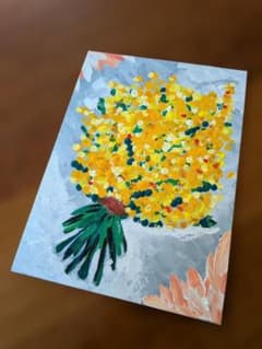 黄色の花束 アクリル画のサムネイル