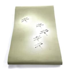 帯5110 ○高級 正絹 塩瀬 落款 作家物 名古屋仕立て 名古屋帯 蜻蛉