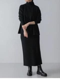 Sonny Label ペプラムニットスカート セットアップ ブラック FREEのサムネイル