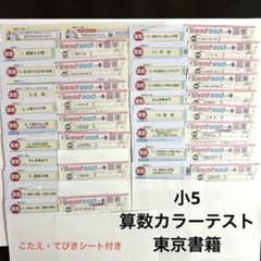 小5 算数 カラーテスト＋こたえ・てびきシート 東京書籍 ぶん