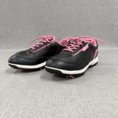 美品 kiss mark ゴルフシューズ レディース ブラック 22.5cm