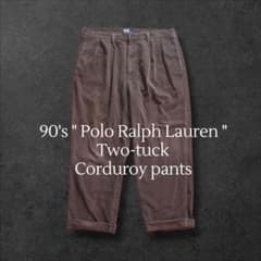 メキシコ製 90s ポロラルフローレン ツータック コーデュロイパンツ 太