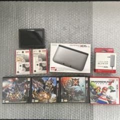 닌텐도 3DSLL 본체 실버 × 블랙 + 소프트 4 + AC 어댑터 + 기타
