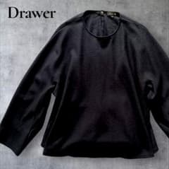Drawer ドゥロワー　ウールギャザーブラウス　バックペプラムブラウス　シルク Drawer ドゥロワー ウールギャザーブラウス バックペプラムブラウス