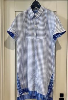 MAX&Co.ブルーDISEGNOシルク切り替えドレス（シャツワンピース）のサムネイル