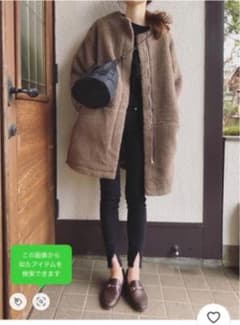 【Auntie Rosa Holiday】ノーカラーボアコートのサムネイル