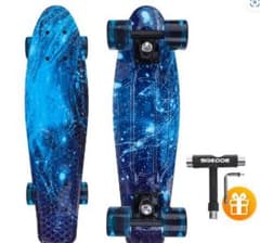 ミニスケートボード LEDホイール付き 6〜12歳の子供向け初心者