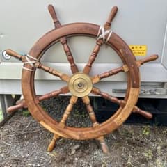 船　進行方向　操作　舵輪　だりん　操舵輪　そうだりん　木製 8本ハンドル 船 進行方向 操作 舵輪 だりん 操舵輪 そうだりん 木製 8本ハンドル