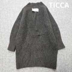 ティッカ 近年モデル 深Vネックチュニックニット ゆったり 秋冬 日本製
