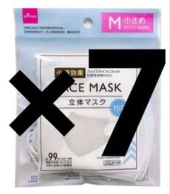 立体マスク M小さめ ホワイト ダイソー 15枚入 7袋 ④ - メルカリ