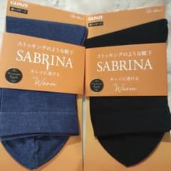 GUNZE SABRINA ソックス 23-25cm ネイビー ブラックのサムネイル