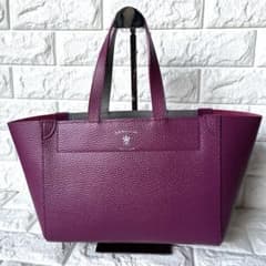 キキララA.D.M.J. トートバッグ 逆台形 パープルシボ革 トート キキララ様専用A.D.M.J. トートバッグ 逆台形 パープルシボ革 トート