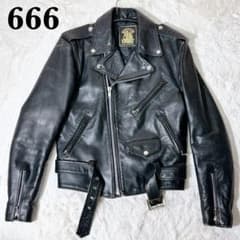 稀少色レッド 666 初期 死神タグ 本革 パデット ライダースジャケット 38 稀少色レッド 666 初期 死神タグ 本革 パデット ライダースジャケット
