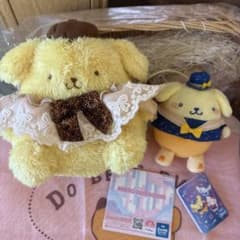 セール中‼️【新品・未開封・タグ付き】ポムポムプリン　駅長ストラップ　マスコット 新品タグ付き✨️ポムポムプリン ぬいぐるみ マスコット ストラップ