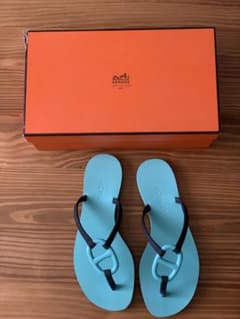 【極美品】エルメス HERMES カラネラ シェーヌダンクル ラバーサンダル 極美品】エルメス HERMES カラネラ シェーヌダンクル ラバーサンダル