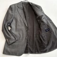 5L相当⭐️バーバリーロンドン　ジャケット　シャドーチェック　銀ボタン　カシミヤ混 バーバリーロンドン[シルク混 チェック柄 メタルボタン]サマー