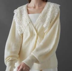 【正規品】Acka lace collar knit cardiganのサムネイル