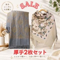 【新品 激安セール！】ストール２枚セット 膝掛け ブランケット 厚手 セールのサムネイル