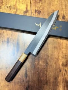 森本光一作　和牛刀 黒打 包丁　8寸　白ニ鋼　紫檀白水牛八角柄 森本光一作 和牛刀 黒打 包丁 8寸 白ニ鋼 紫檀白水牛八角柄 - メルカリ