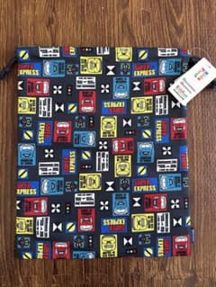 新品✳︎ お着替え袋　踏切　ふみきり　新幹線　巾着袋のサムネイル