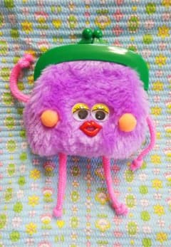 【ハンドメイド】カラフルポップ キョロちゃん がま口財布 ポーチ 動眼③のサムネイル