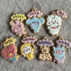 BT21 쿠키 스타일 키링 7종 세트