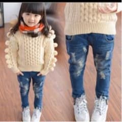 キッズパンツ ダメージジーンズのサムネイル