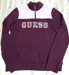 GUESS ハーフジップ スウェット ボルドー