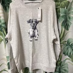 GU 犬プリント スウェット XL オフホワイトのサムネイル