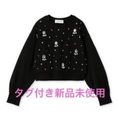 リリーブラウン ビジュー スウェット 完売品 ブラック 黒 - メルカリ
