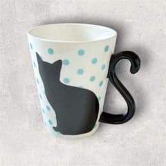 猫のしっぽハンドル マグカップ 水玉模様のサムネイル