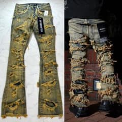 バラバサス valabasas ハードクラッシュストレッチフレアデニム 新品29