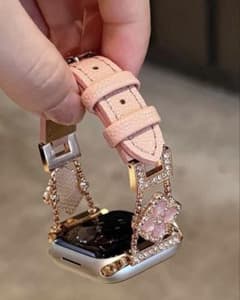 Apple Watch バンド　ピンク　ベルト　キラキラ　花モチーフ - 5