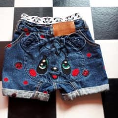 さな様専用　　グラグラ　パンダ　デニム　パンツのサムネイル