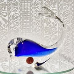 MURANO ITALY ムラーノ ガラス くじら 置物 ヴェネチアンガラス - メルカリ